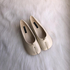 Ballerine basse mocassini tabi, Bianco