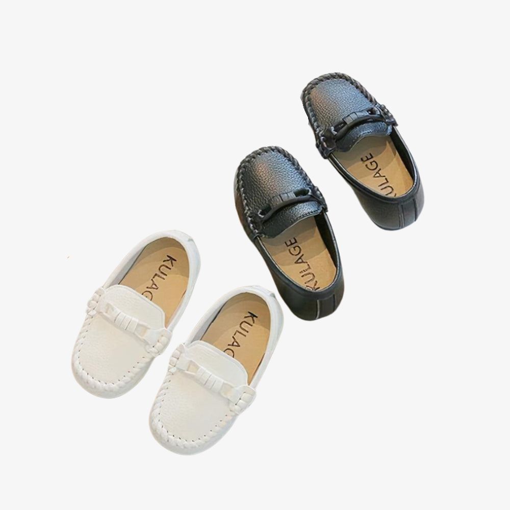 Mocassini casual morbidi in pelle per bambino