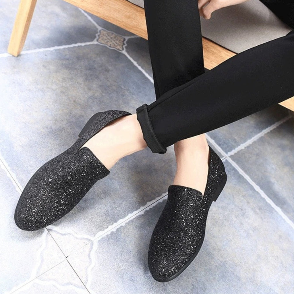 Mocassini matrimonio con paillettes per uomo