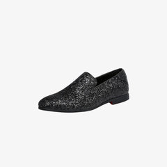 Mocassini matrimonio con paillettes per uomo, Nero