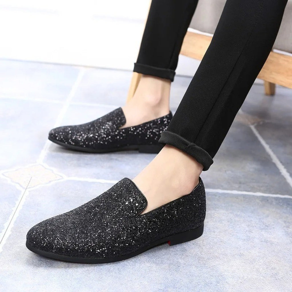 Mocassini matrimonio con paillettes per uomo