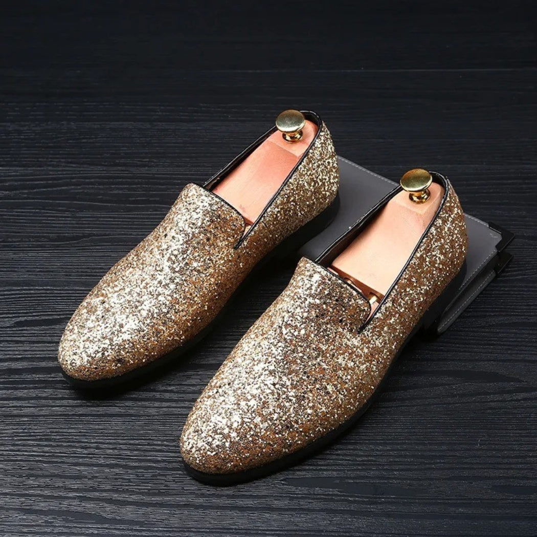 Mocassini matrimonio con paillettes per uomo