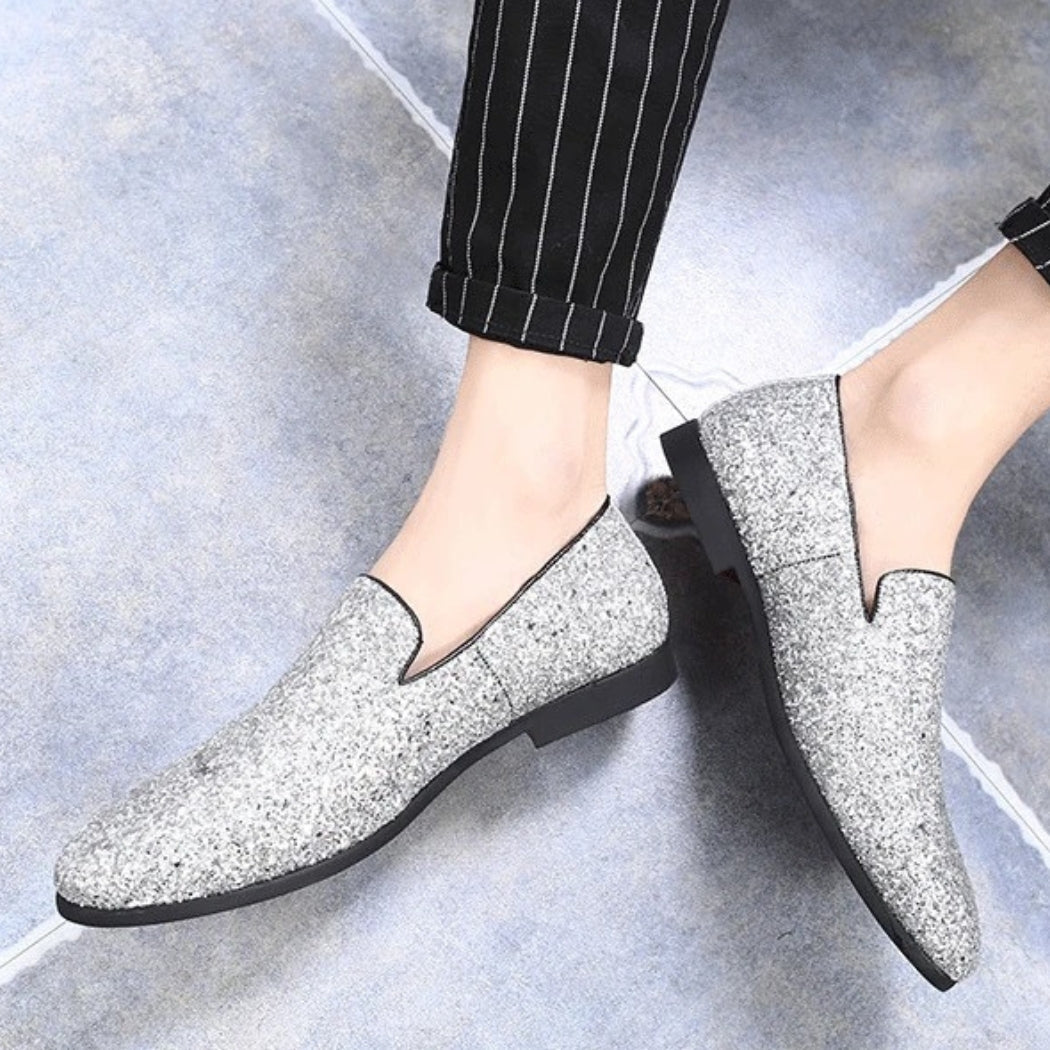 Mocassini matrimonio con paillettes per uomo