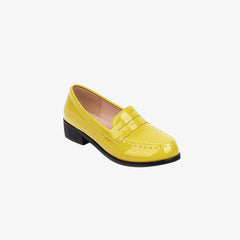 Mocassini in similpelle colorata verniciata per donna, Giallo