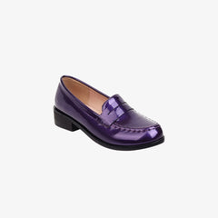 Mocassini in similpelle colorata verniciata per donna, Viola