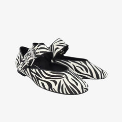 Mocassino ballerina donna sintetica animalier con maxi fibbia, Nero
