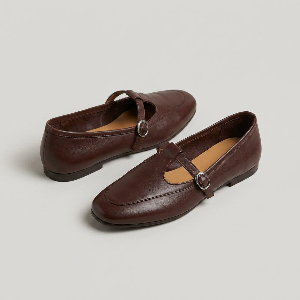 Mocassino ballerina vintage per donna in pelle sintetica