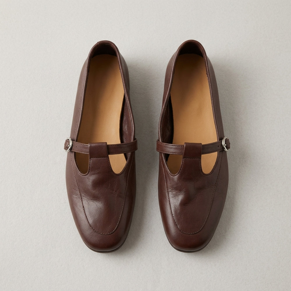 Mocassino ballerina vintage per donna in pelle sintetica
