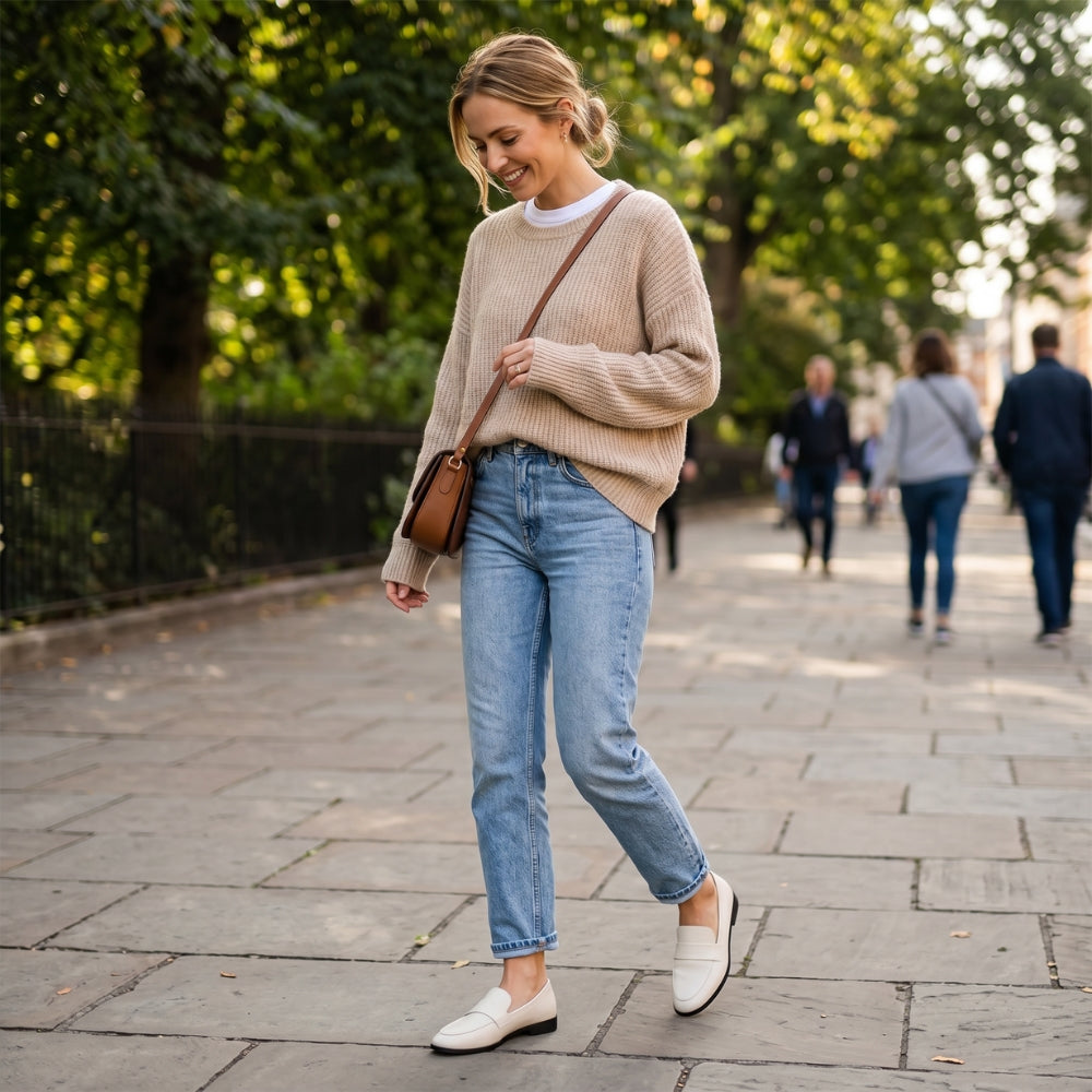 Mocassino minimalista donna in pelle sintetica