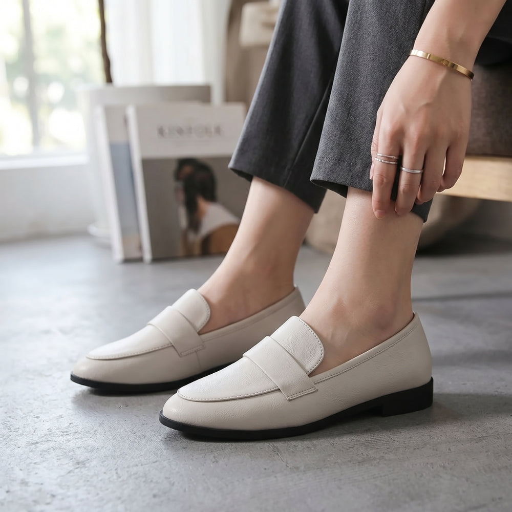 Mocassino minimalista donna in pelle sintetica