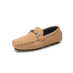 Mocassini in camoscio foderati da uomo, Beige