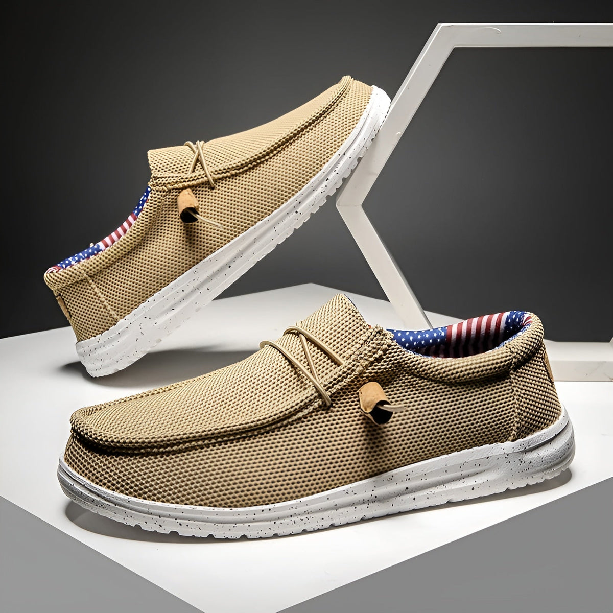 Mocassini casual in tela da uomo