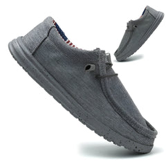 Mocassini estivi in tessuto da uomo, Grigio