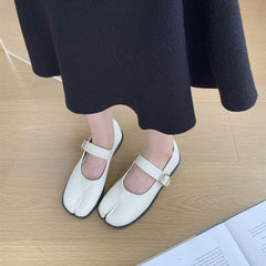 Ballerine Mary Jane stile Tabi, Bianco