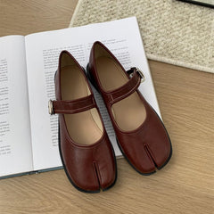 Ballerine Mary Jane stile Tabi, Bordeaux