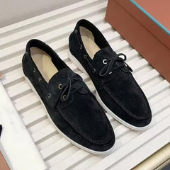 Mocassino boat in camoscio chic, Nero