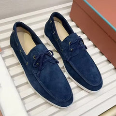 Mocassino boat in camoscio chic, Blu Marino