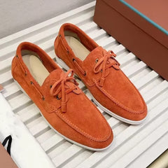 Mocassino boat in camoscio chic, Arancione