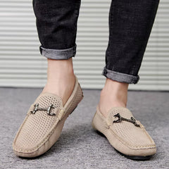 Mocassino stile barca traspirante da uomo, Beige