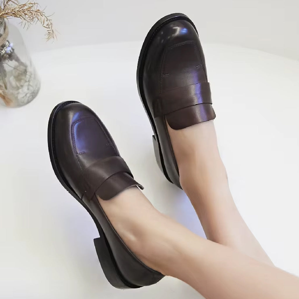 Mocassino classico elegante in pelle per donna