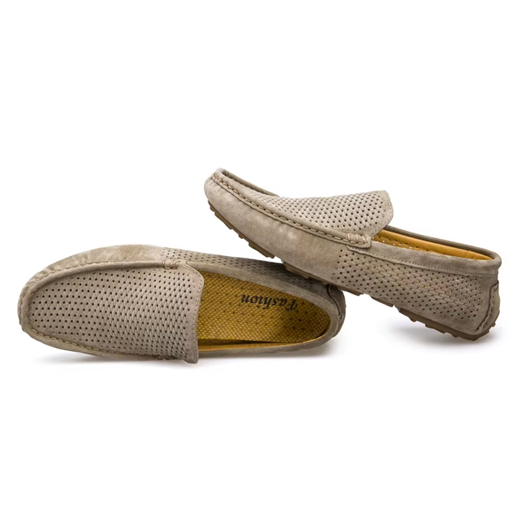 Mocassino in camoscio estivo da uomo