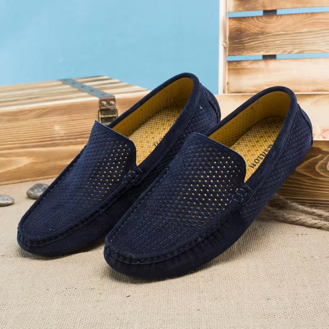 Mocassino in camoscio estivo da uomo