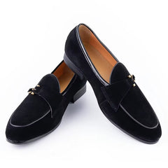Mocassino elegante in camoscio da uomo, Nero