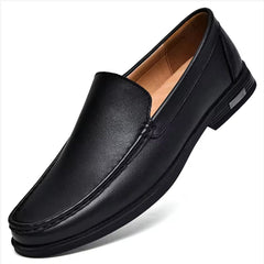 Mocassino casual in pelle per uomo, Nero