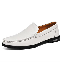 Mocassino casual in pelle per uomo, Bianco