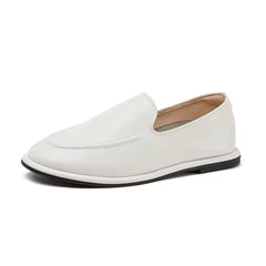 Mocassino slipper in pelle per donna, Bianco