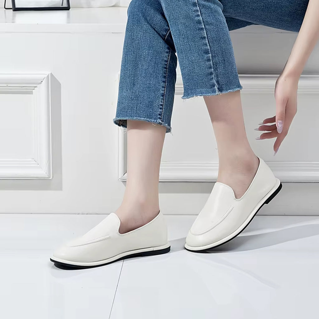 Mocassino slipper in pelle per donna