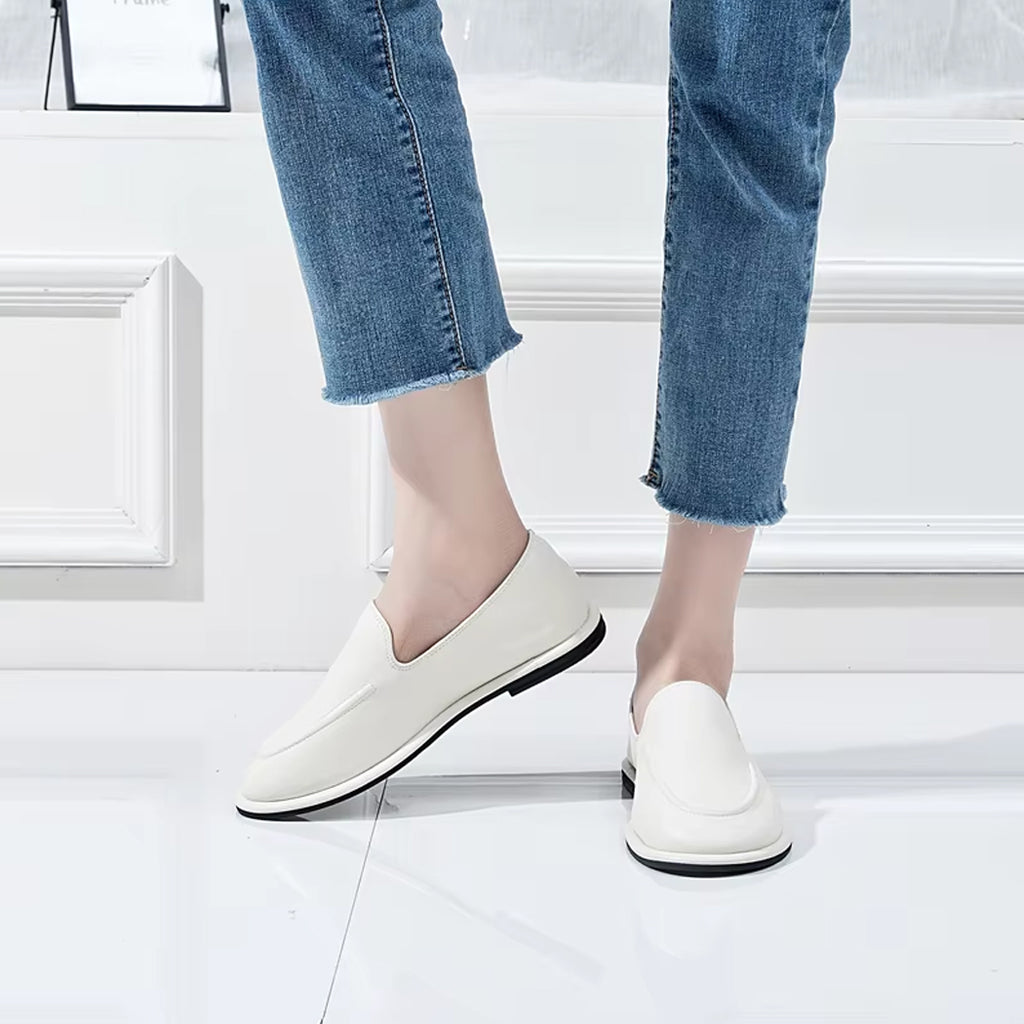 Mocassino slipper in pelle per donna