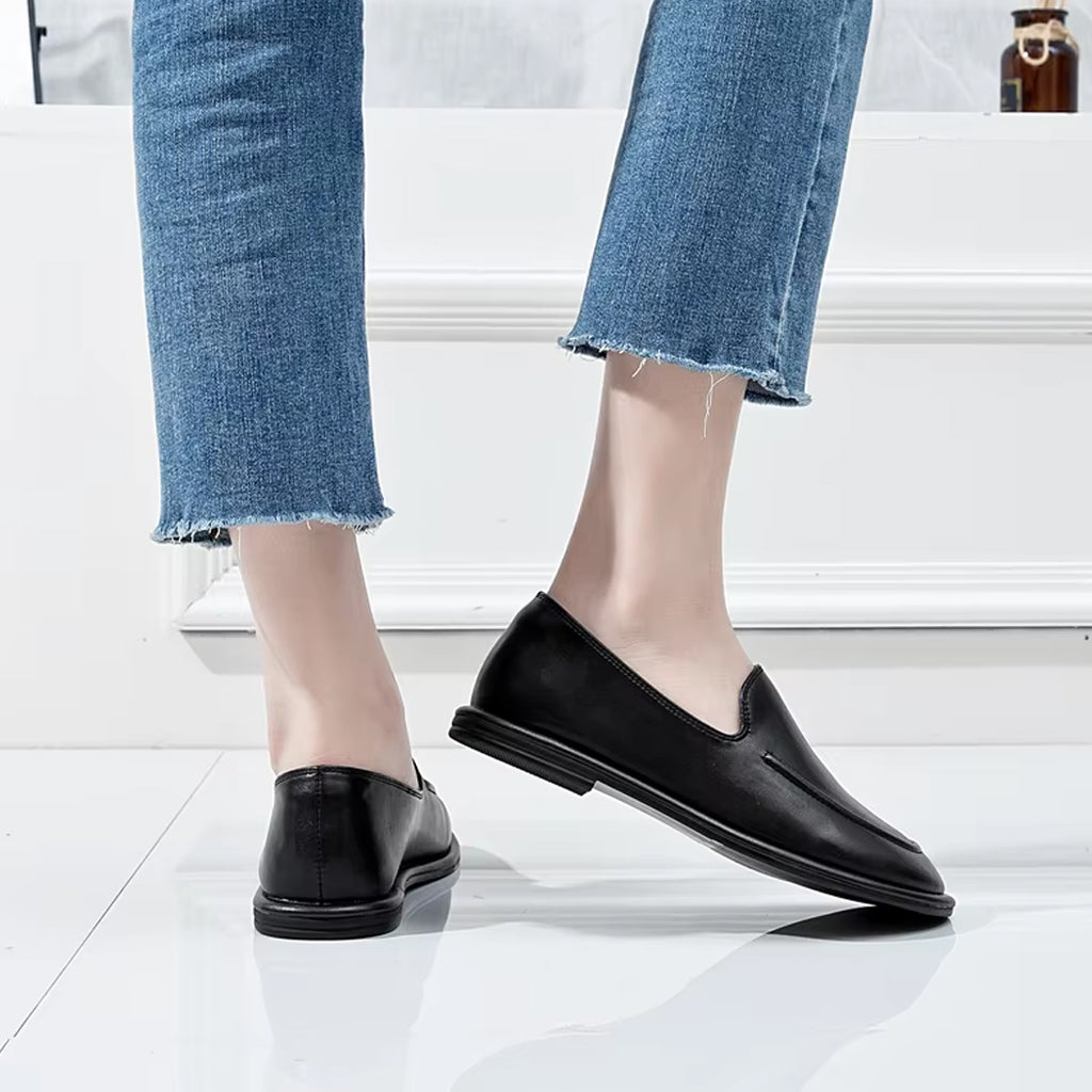 Mocassino slipper in pelle per donna