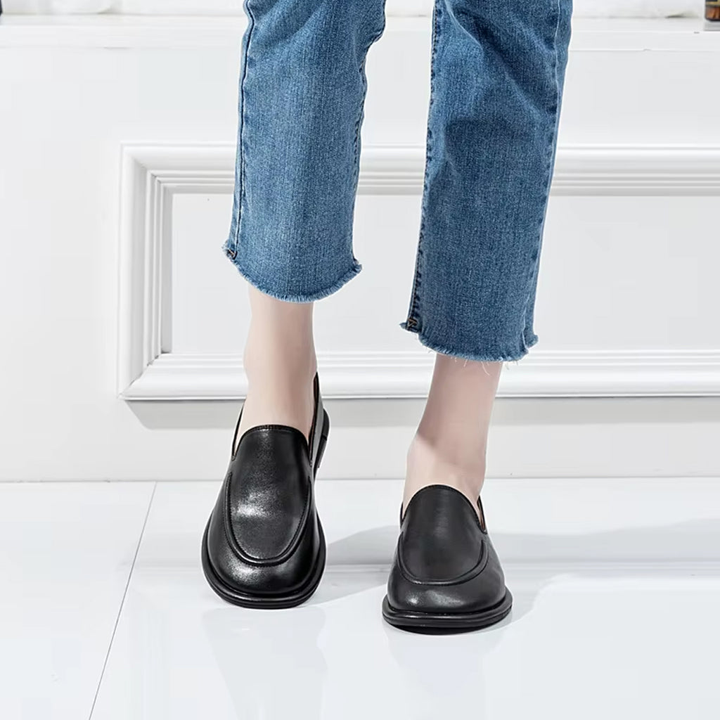 Mocassino slipper in pelle per donna