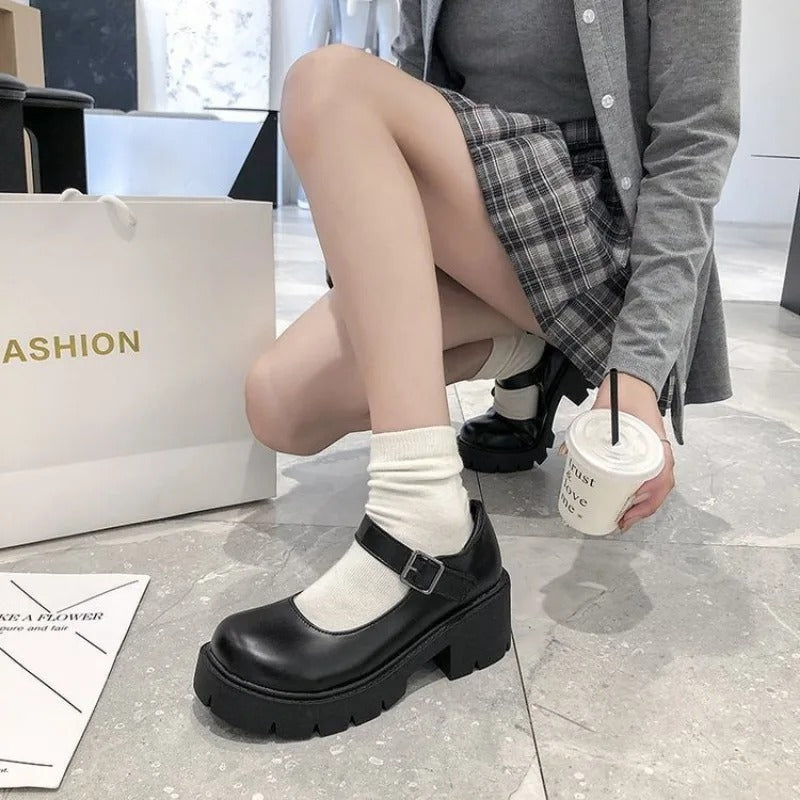 Mocassini Chunky Mary Jane con suola spessa