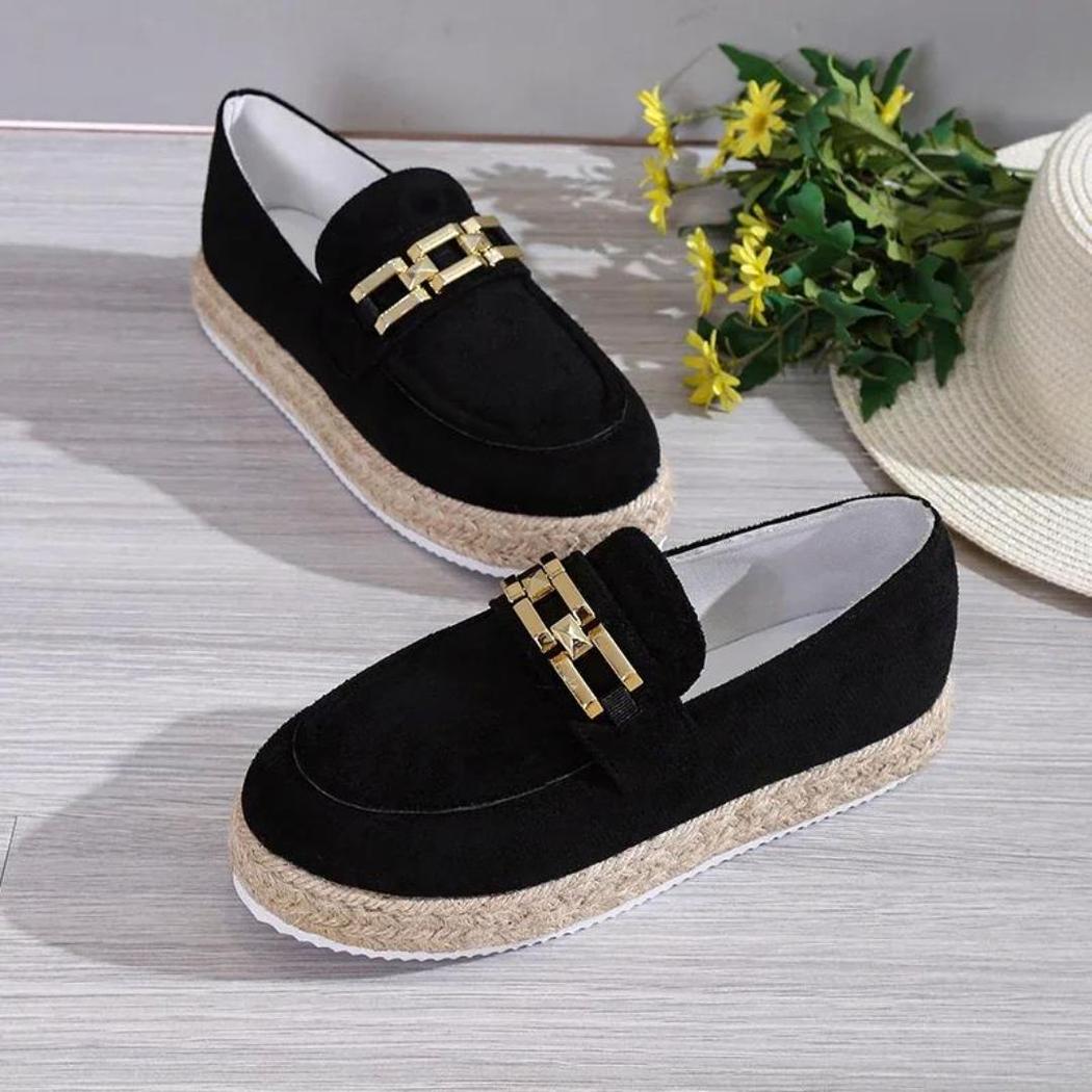 Mocassini platform in camoscio sintetico da donna