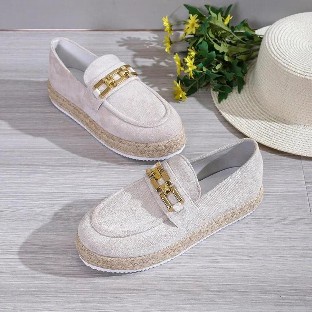 Mocassini platform in camoscio sintetico da donna