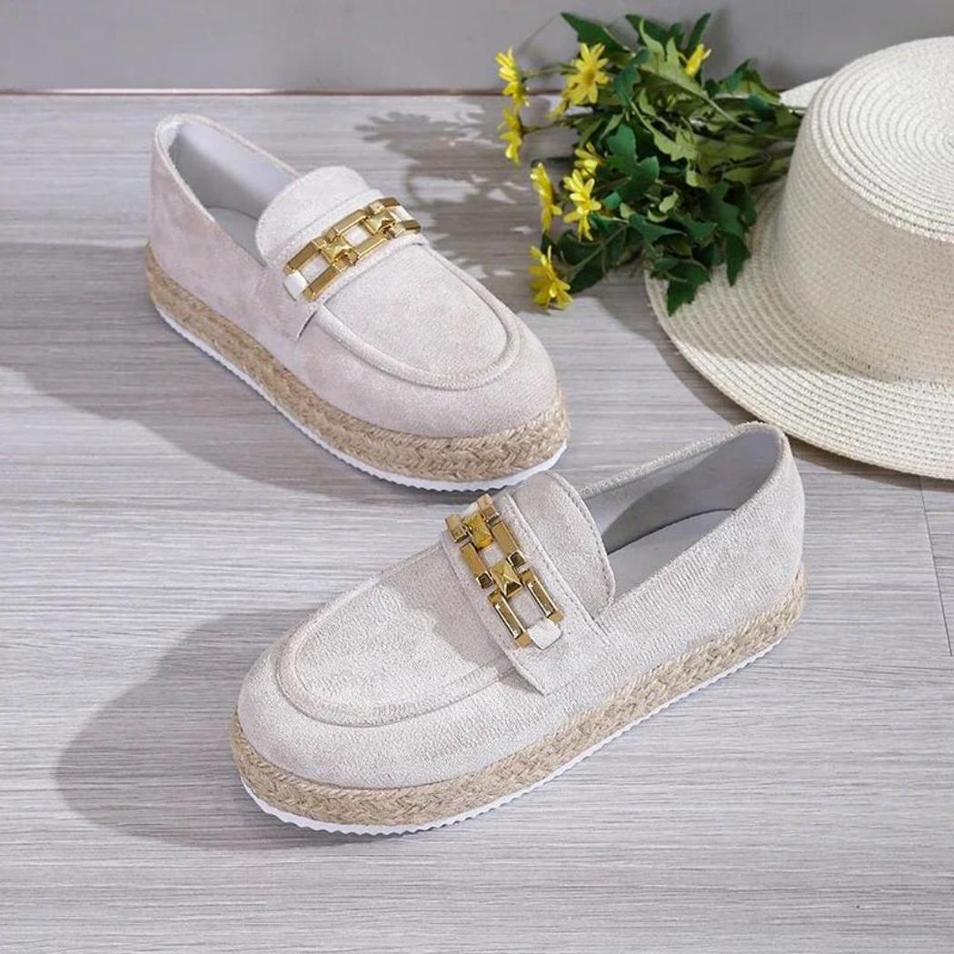 Mocassini platform in camoscio sintetico da donna