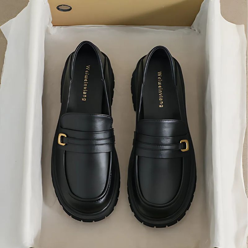 Mocassini in similpelle con platform per donna
