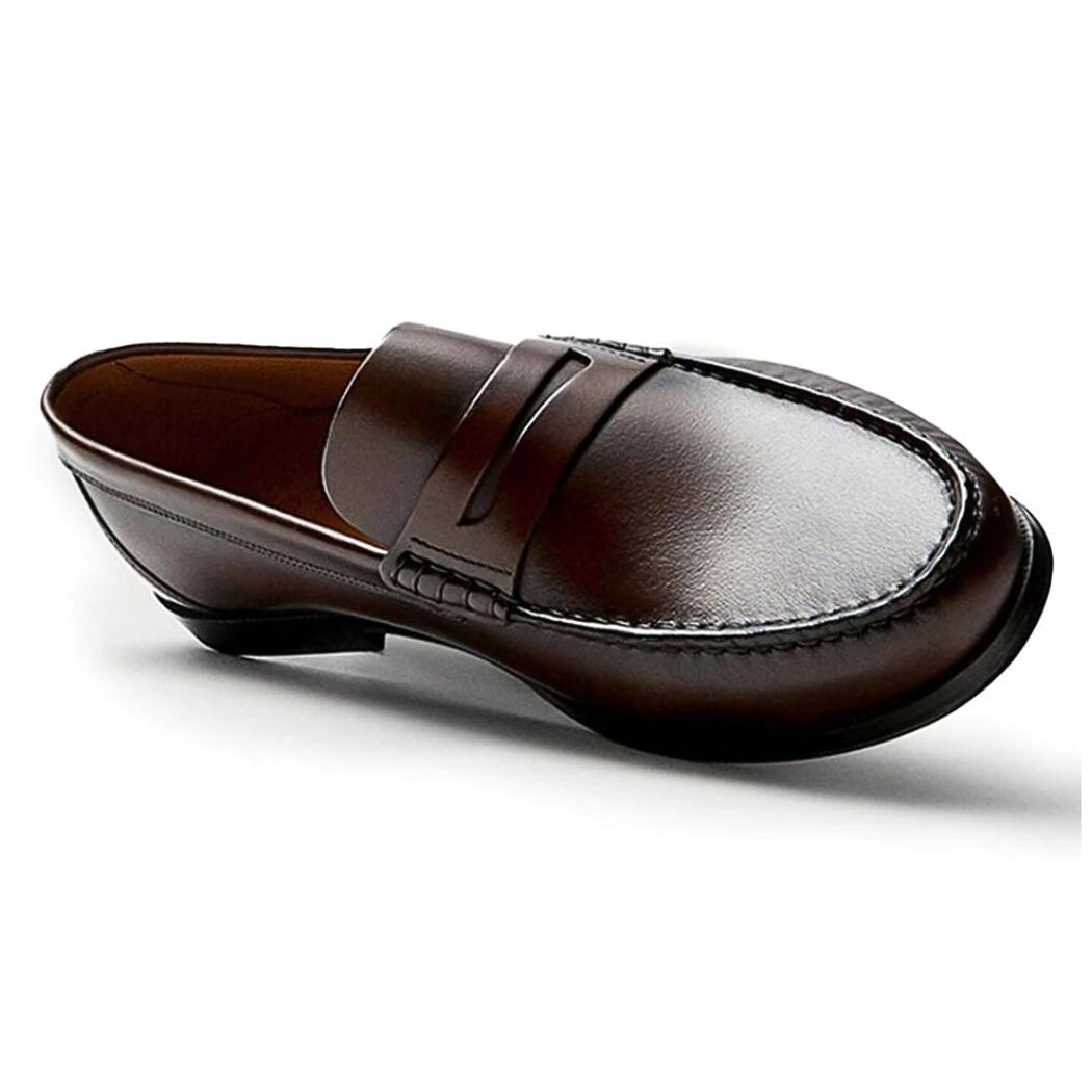 Mocassini casual marroni o neri in vera pelle da uomo