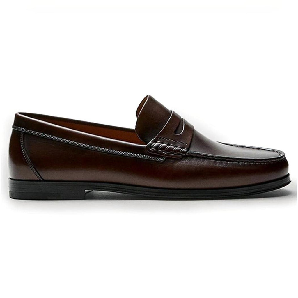 Mocassini casual marroni o neri in vera pelle da uomo