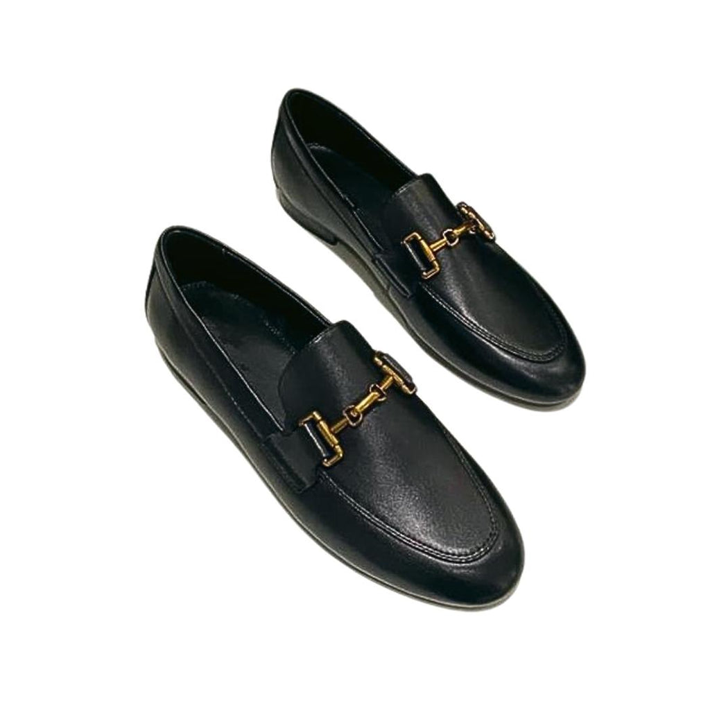 Mocassini donna in vera pelle nero o kaki