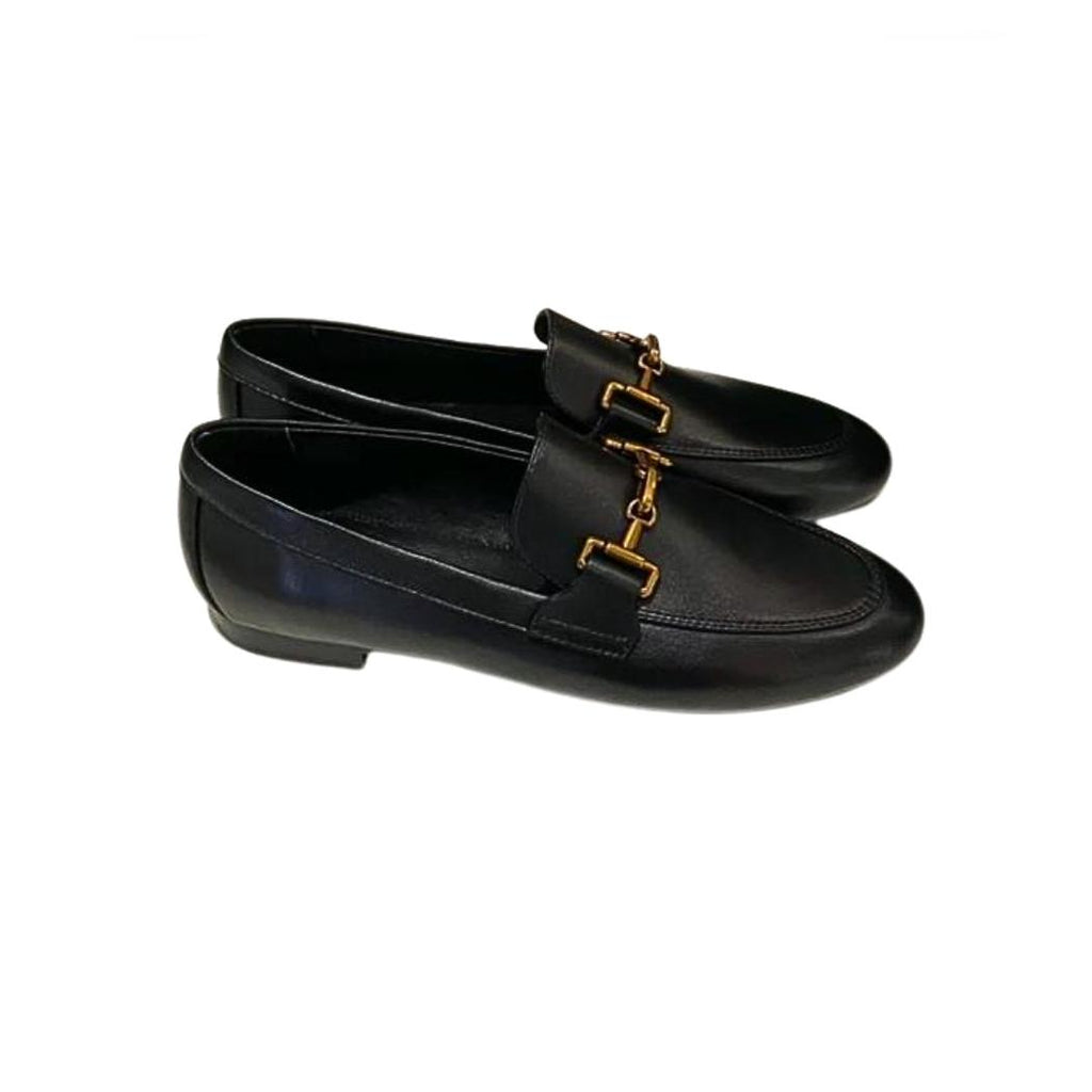 Mocassini donna in vera pelle nero o kaki