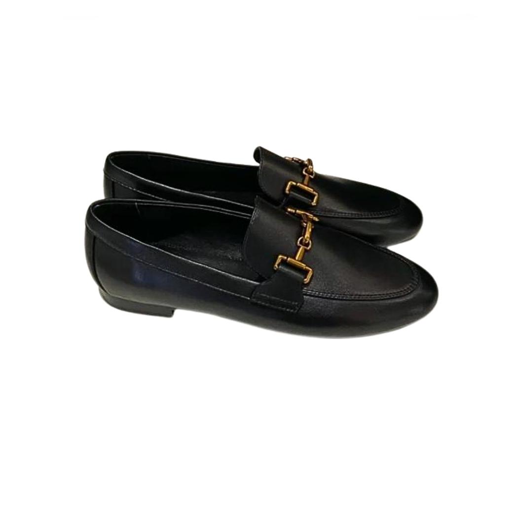 Mocassini donna in vera pelle nero o kaki