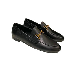 Mocassini donna in vera pelle nero o kaki, Nero
