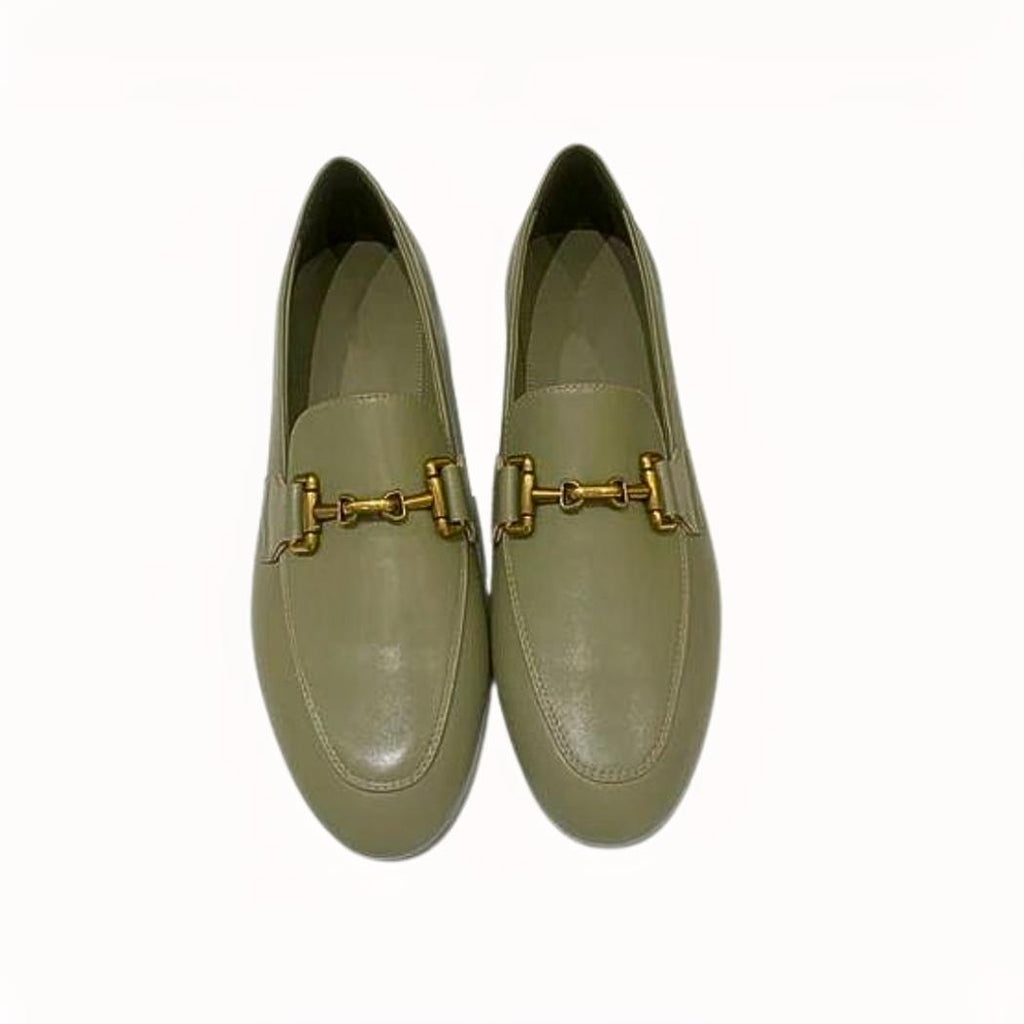 Mocassini donna in vera pelle nero o kaki