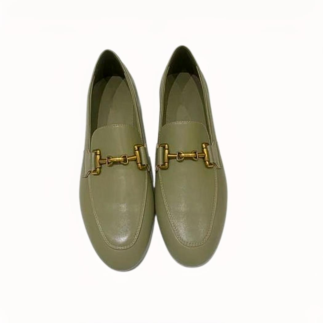 Mocassini donna in vera pelle nero o kaki