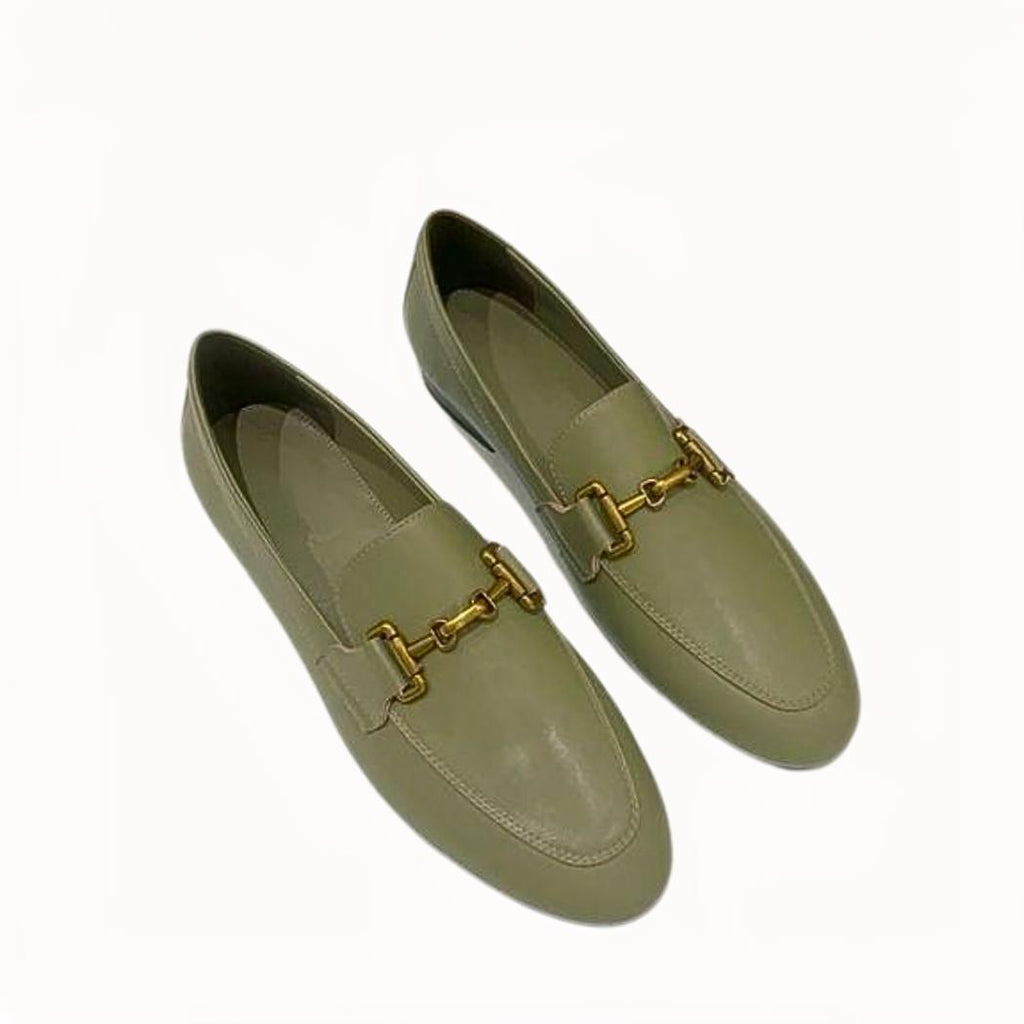 Mocassini donna in vera pelle nero o kaki