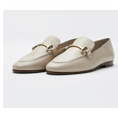 Mocassini sottili e leggeri in vera pelle, Beige