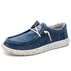 Mocassini uomo in denim, Blu
